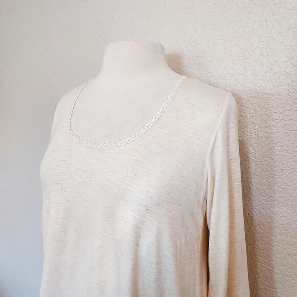 Max Studio Cream Blouse w/Lace Trim Size M - Picture 5 of 14